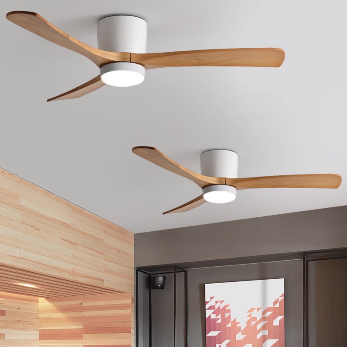 Ventilador De Techo Moderno De Madera - LED Integrado