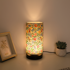 Lámpara de mesa con patrón botánico - Diseño cilíndrico