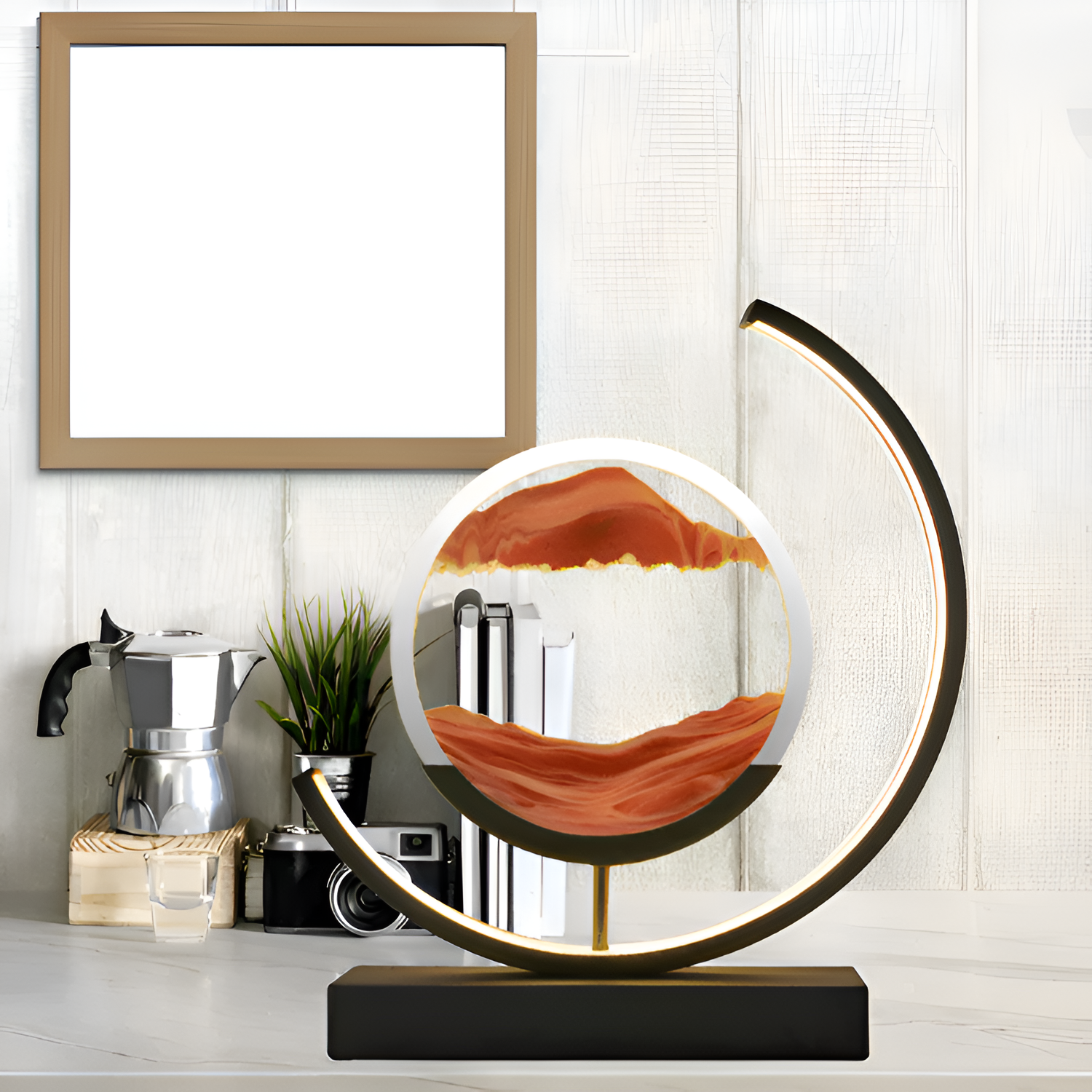 Lámpara Minimalista de Arena en Movimiento - Decorativa
