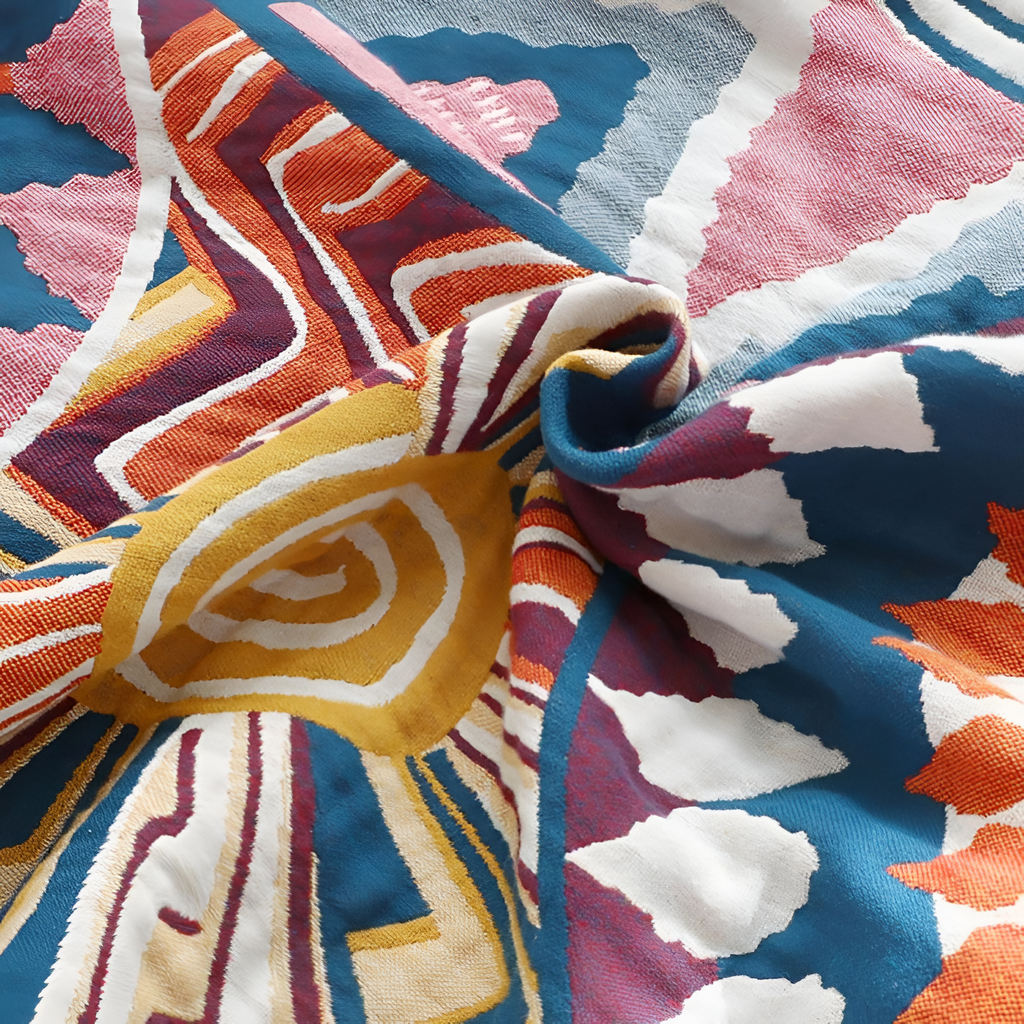 Manta de algodón estilo boho – Multicolor