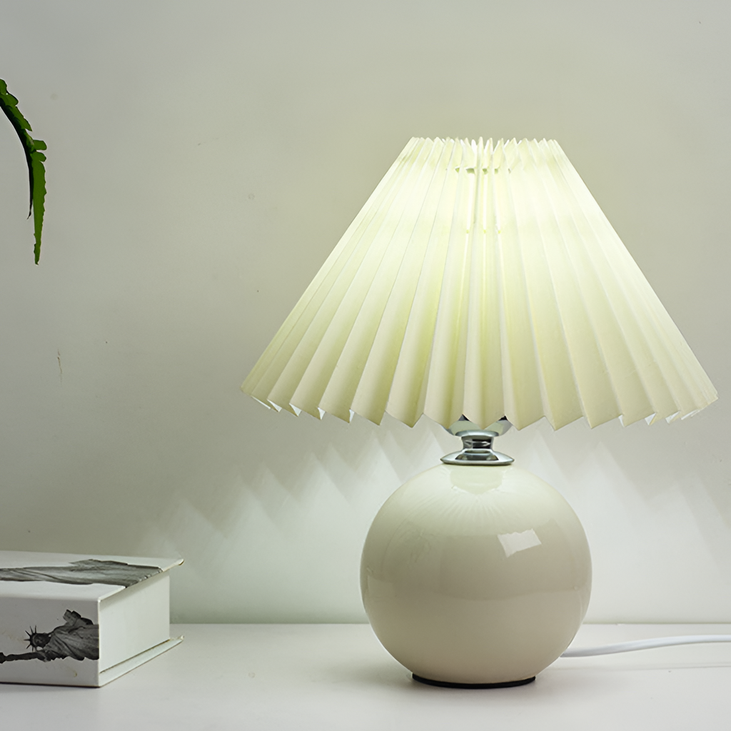 Lámpara Mesa Cerámica Minimalista - Plisada