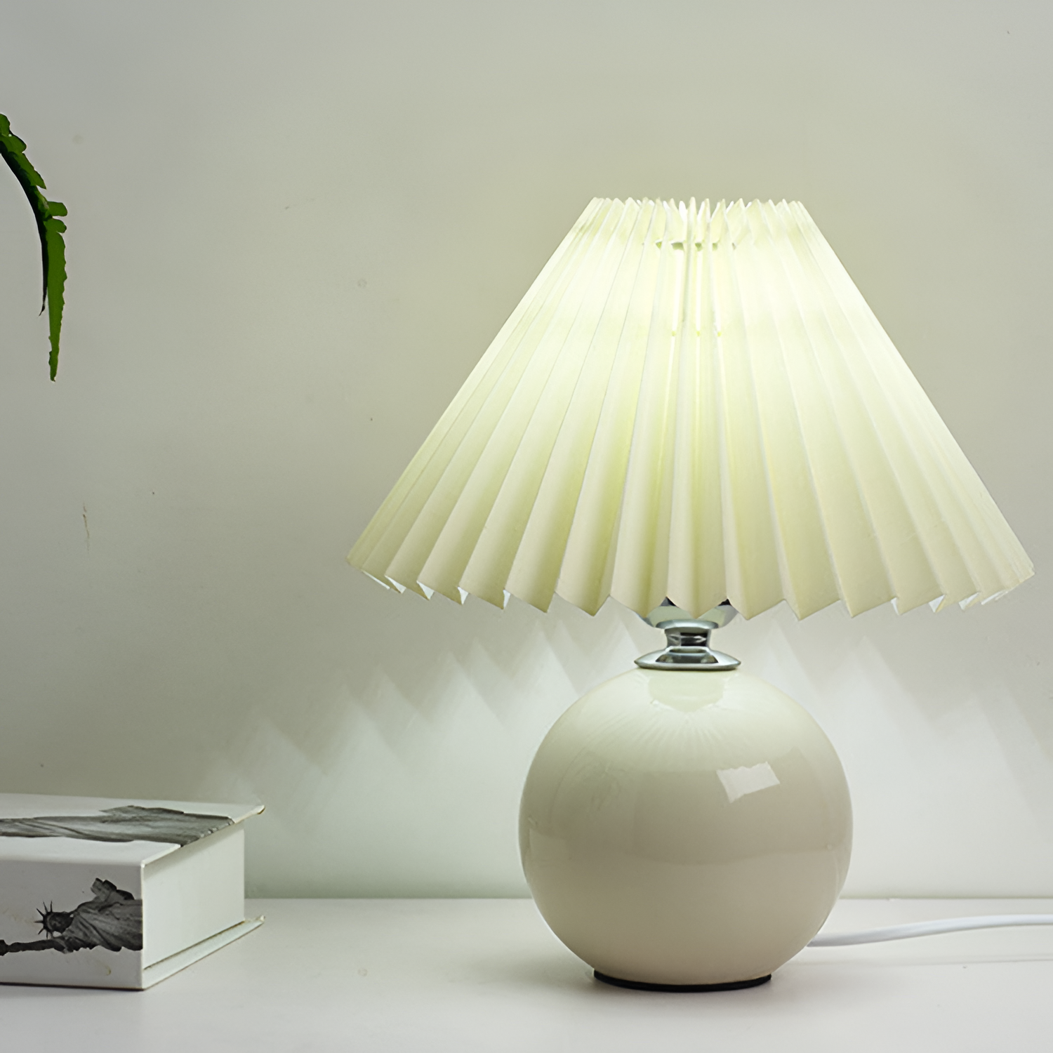 Lámpara Mesa Cerámica Minimalista - Plisada