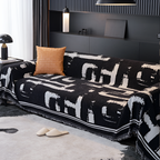 Manta Decorativa Blanco y Negro - Ideal para Sofá Moderno