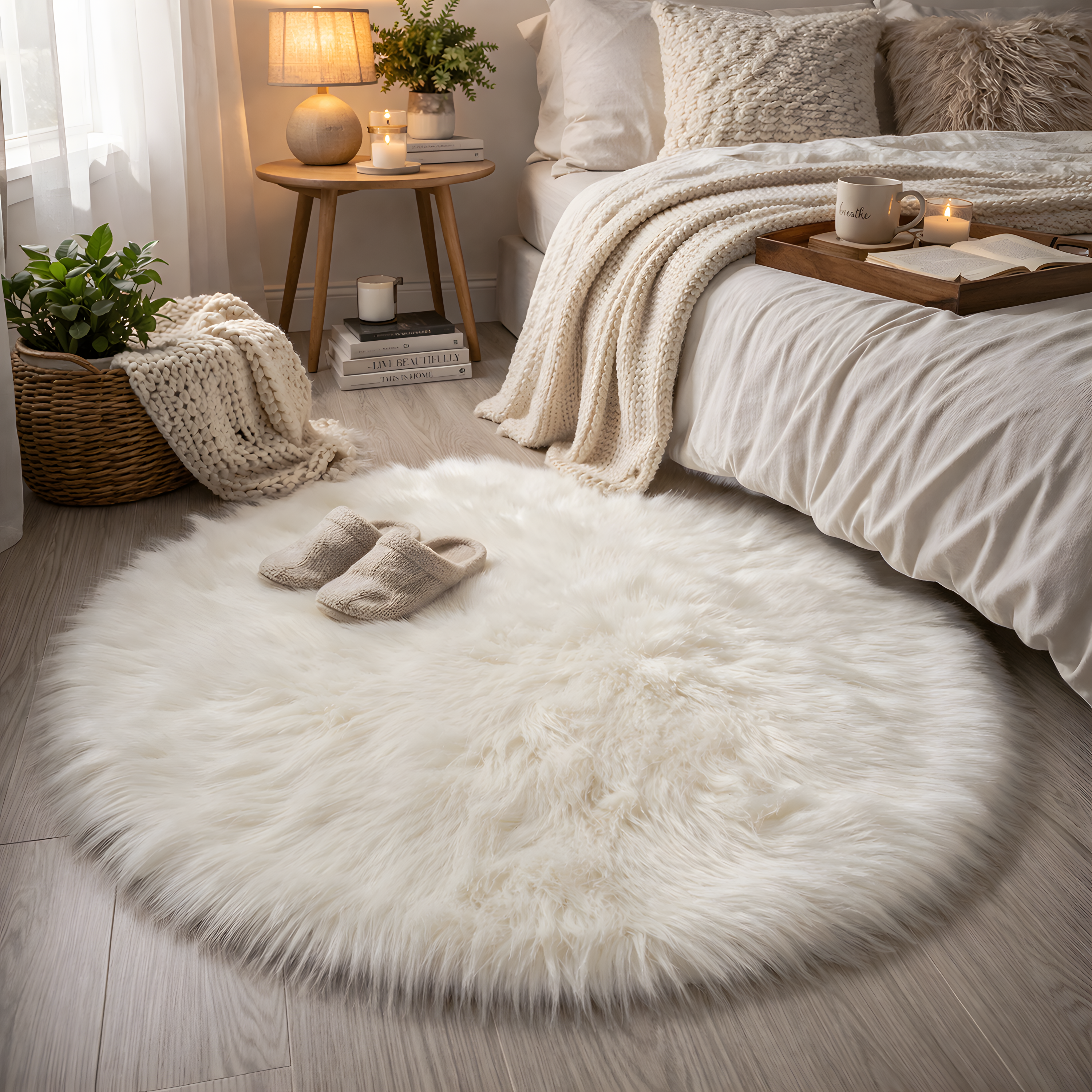 Alfombra Cloud Plush – Alfombra Redonda de Peluche Suave