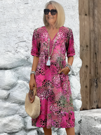 Vestido Midi Floral para Mujer - Fiesta en el Jardín de Primavera