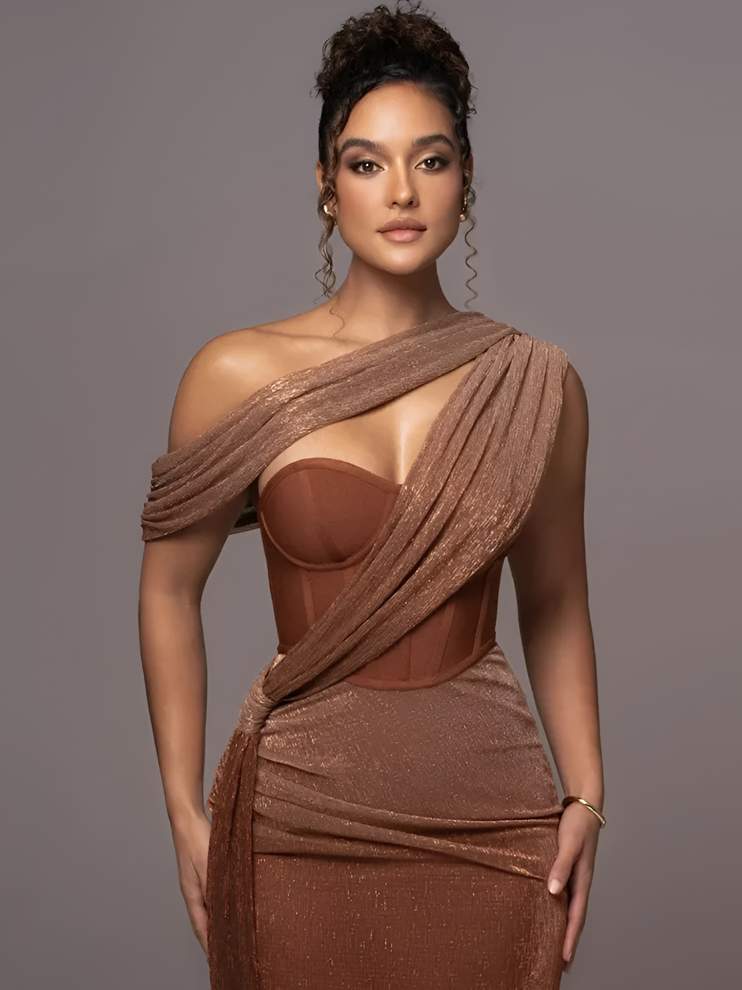 Vestido Maxi De Un Hombro Para Mujer - Invitada De Boda
