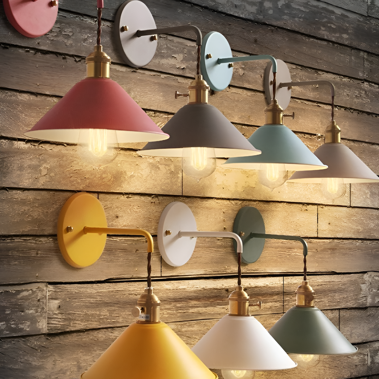 Aplique Pared Industrial Retro - Cable Trenzado