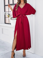 Vestido Largo De Mujer Con Cuello en V - Para Invitadas a Una Boda