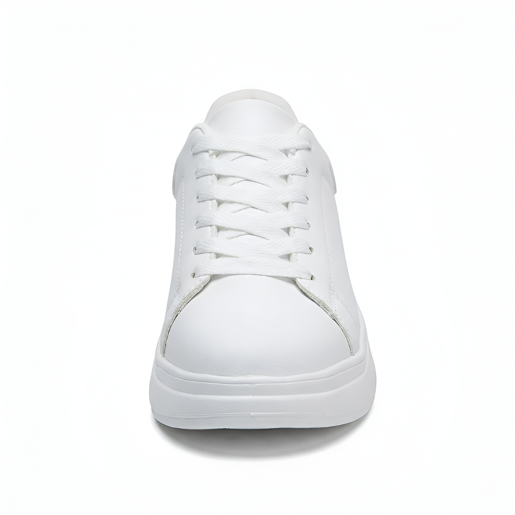 Zapatillas Deportivas Blancas Lisas con Cordones para Mujer - Brunch de Fin de Semana