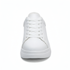 Zapatillas Deportivas Blancas Lisas con Cordones para Mujer - Brunch de Fin de Semana