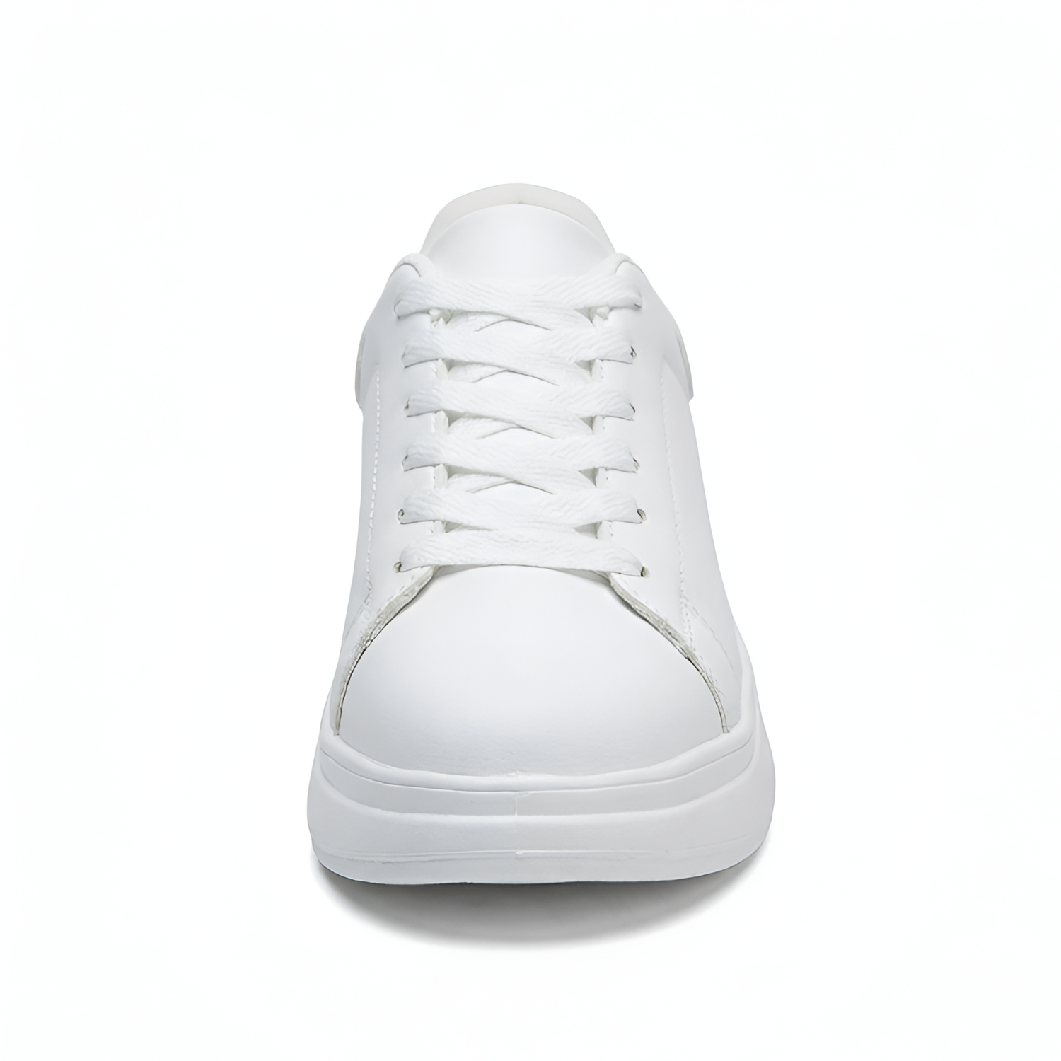 Zapatillas Deportivas Blancas Lisas con Cordones para Mujer - Brunch de Fin de Semana