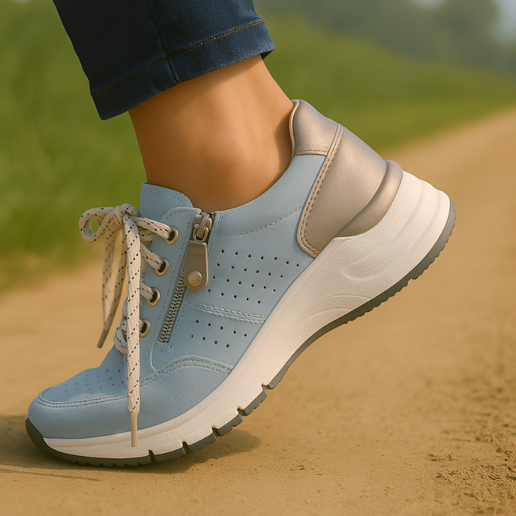 Tenis Para Mujer Con Cremallera Lateral Y Cordones - Brunch De Fin De Semana