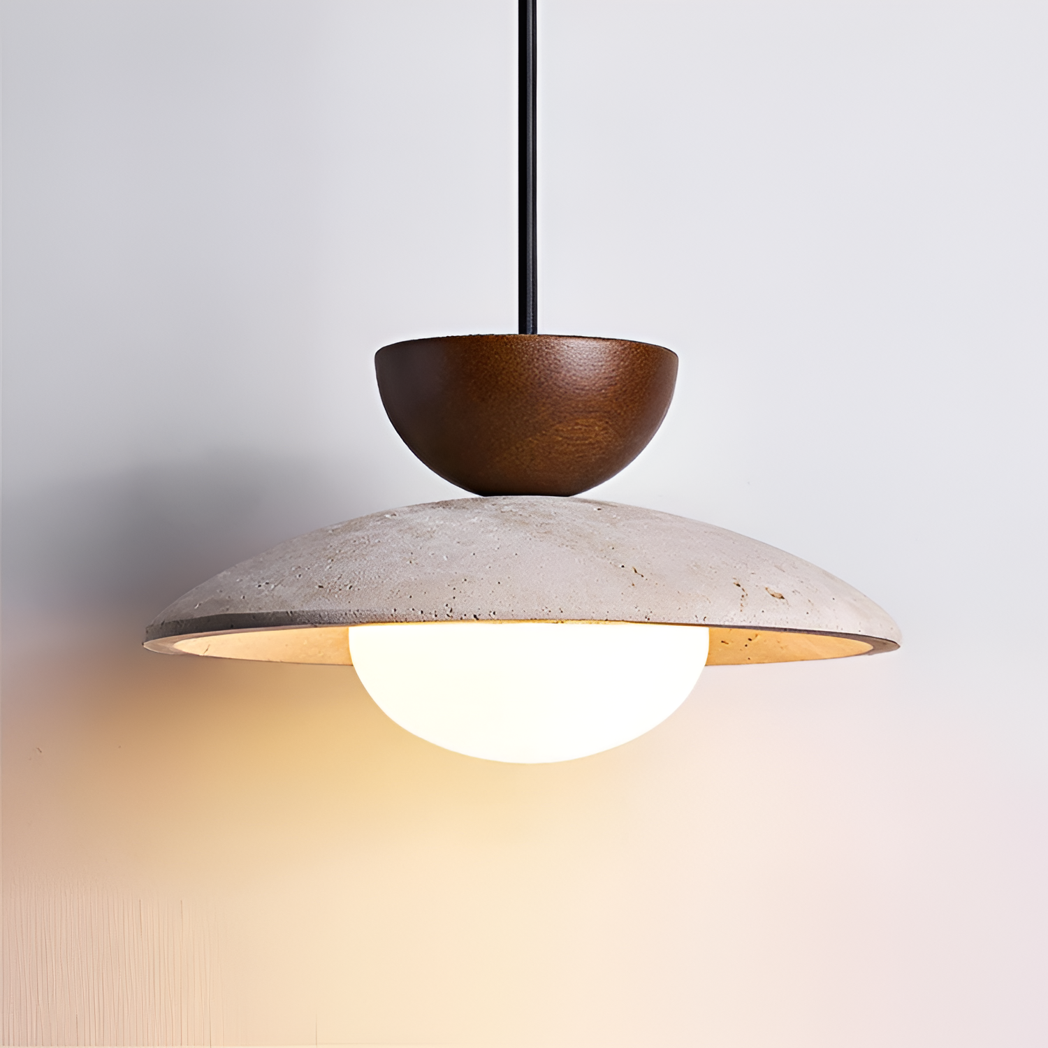 Lámpara Colgante de Travertino Minimalista - Geométrica