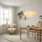 Lámpara Colgante Ovalada De Papel - Lámpara Colgante Estilo Washi Para El Comedor