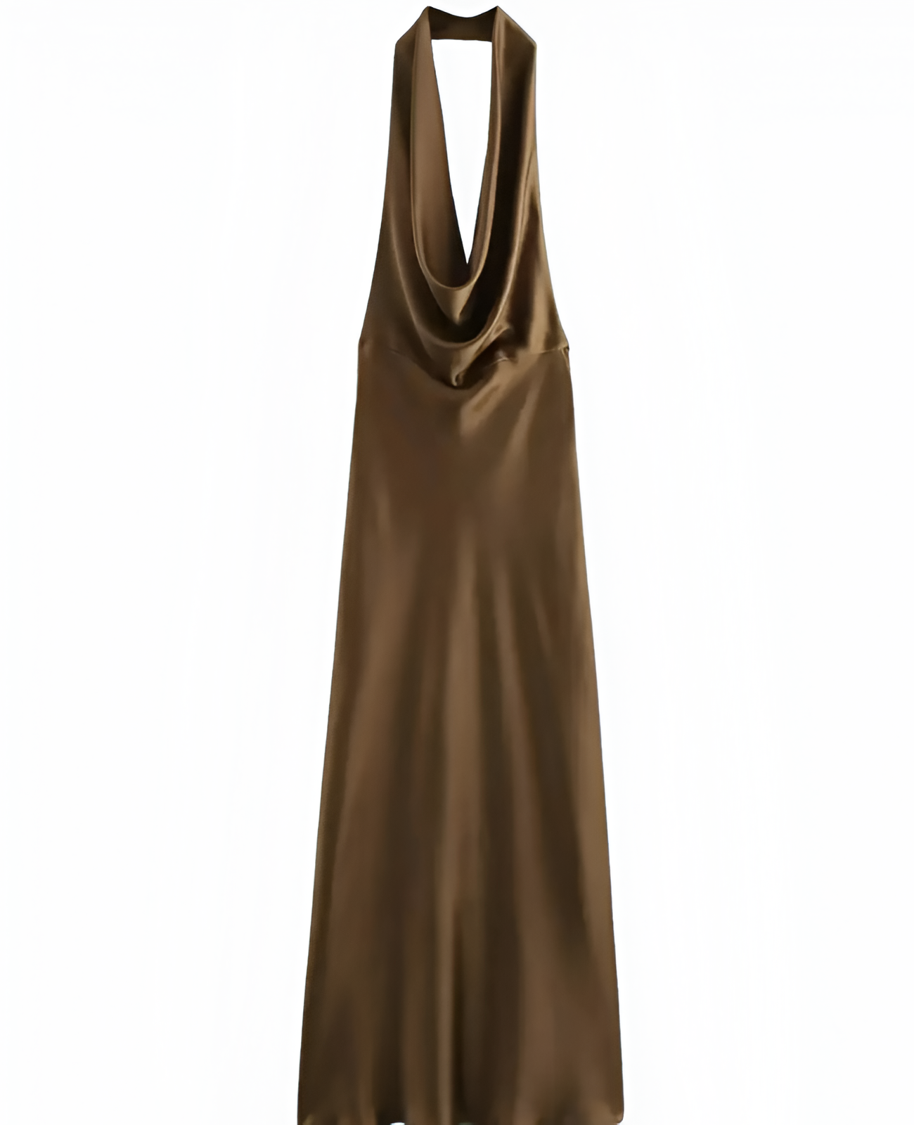 Vestido Largo de Cuello Halter y Cuello Volcado para Mujer - Invitada de Boda