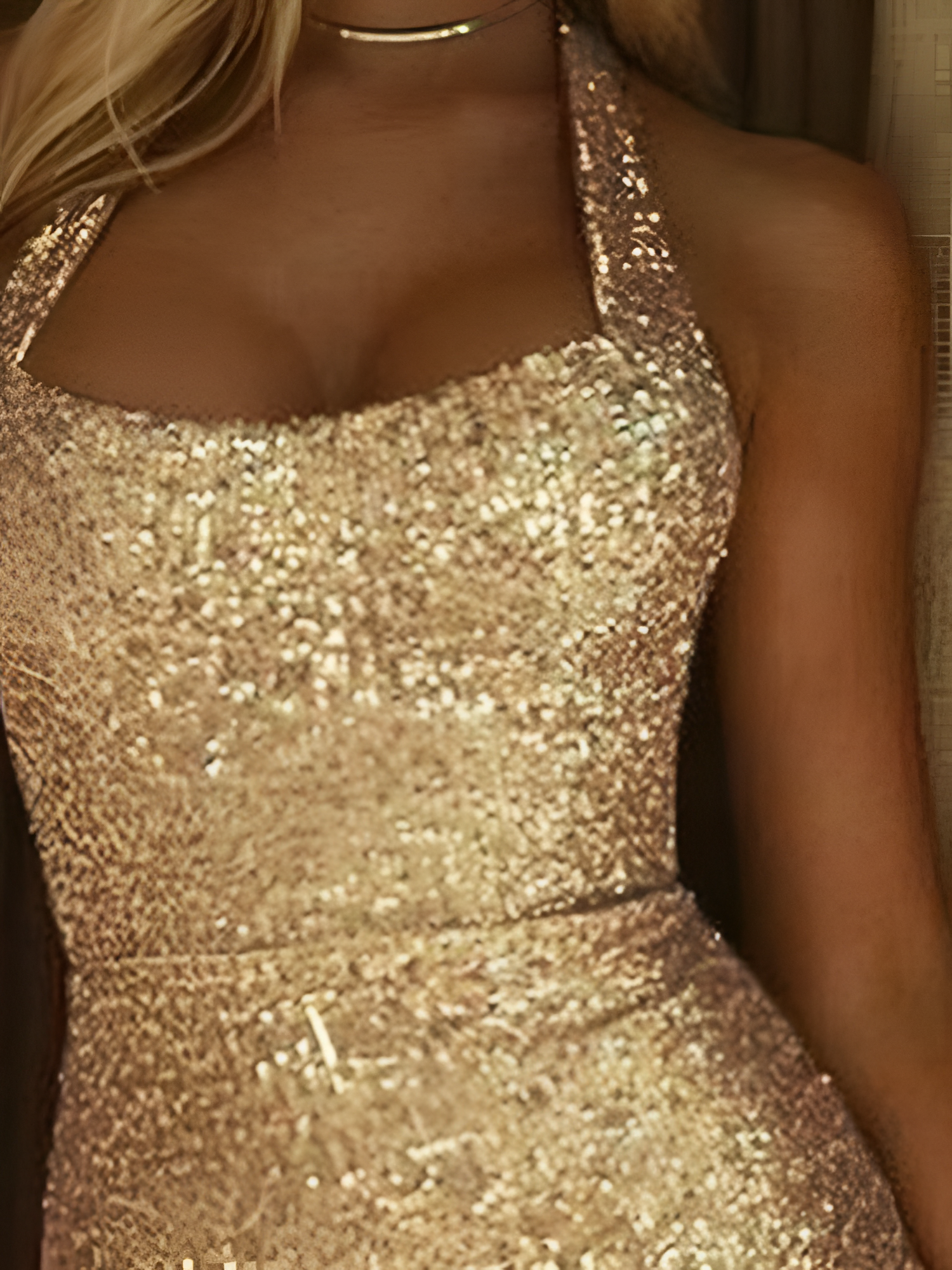 Mujer Vestido Maxi De Lentejuelas Sin Mangas - Fiesta De Cóctel