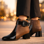 Botines de Tacón en Bloque con Acolchado para Mujer - Fiesta de Cóctel