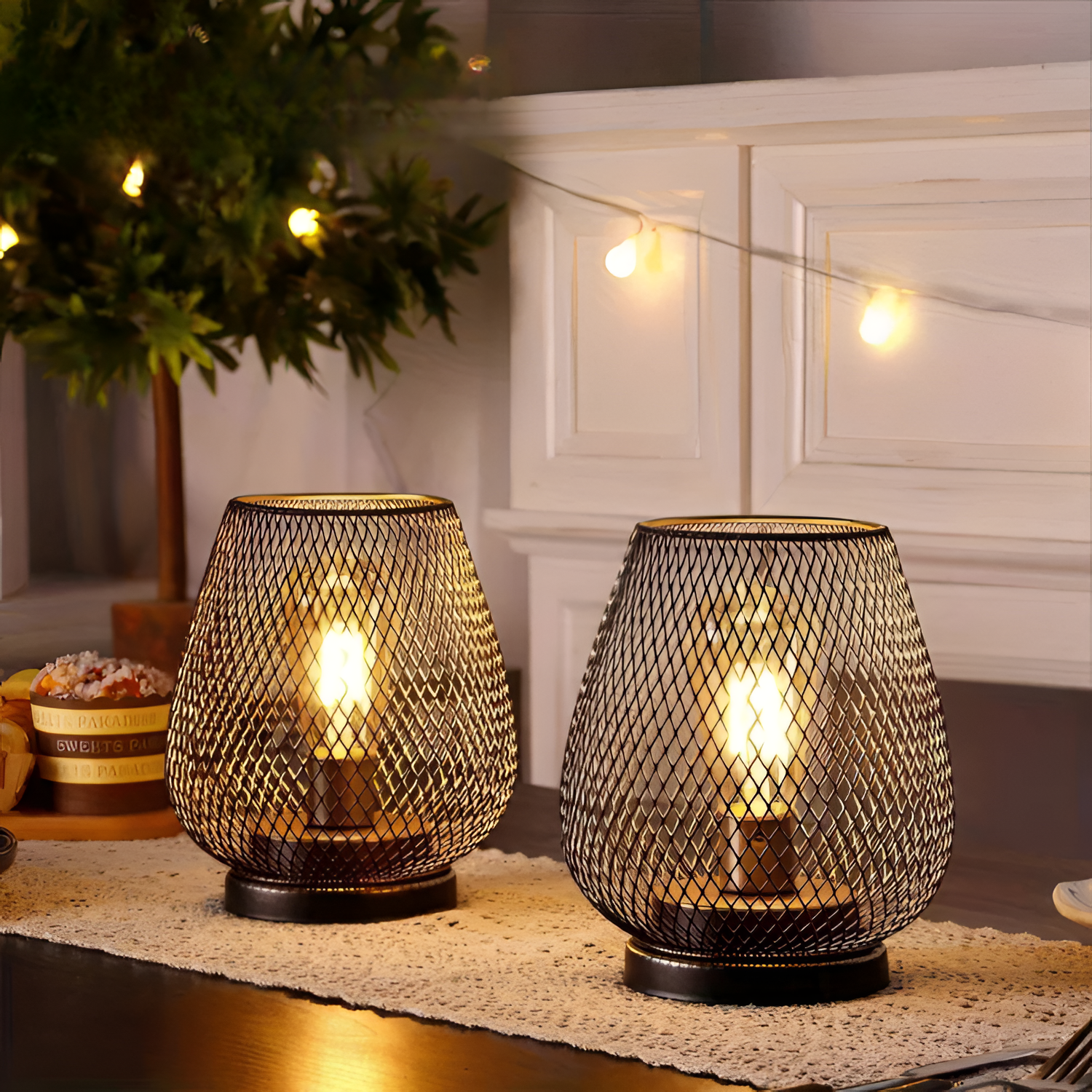 Lámpara Mesa Malla Industrial - Inalámbrica