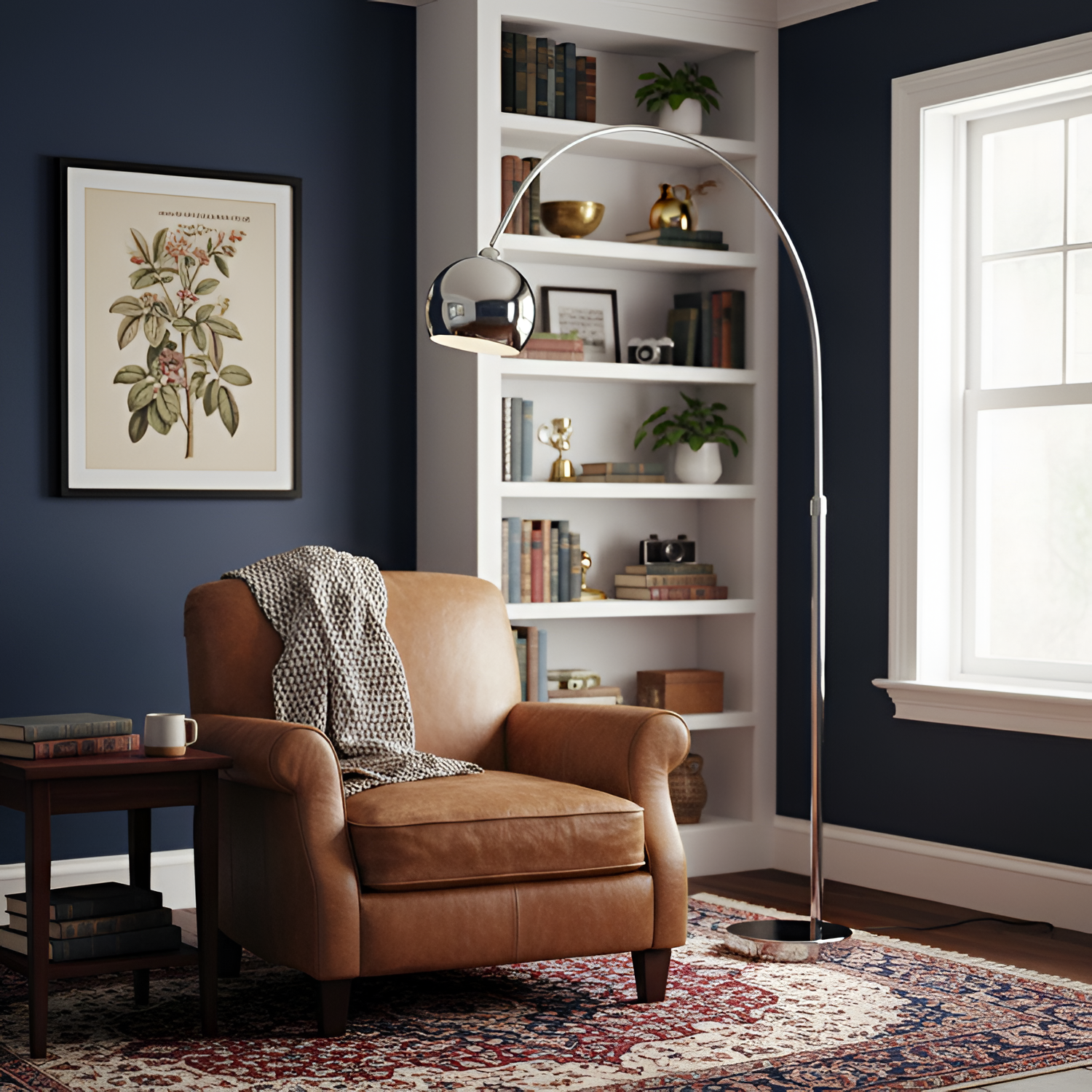 Lámpara de Pie de Arco Angulada Minimalista - Ajustable