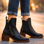 Botines de Tacón en Bloque con Cremallera para Mujer - Estilo Urbano