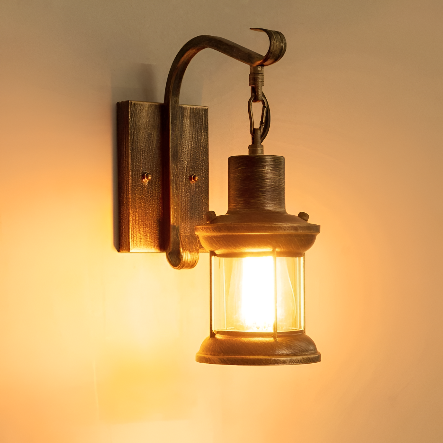 Linterna de Pared Industrial Enjaulada - Vintage