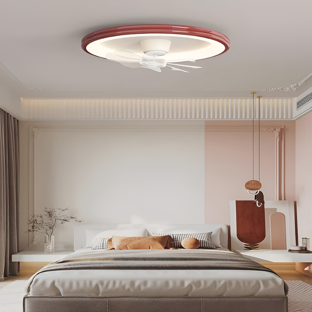 Lámpara Minimalista Con Ventilador De Techo Regulable - Montaje Empotrado