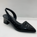 Sandalias Slingback de Tacón Grueso y Punta Puntiaguda para Mujer - Cóctel