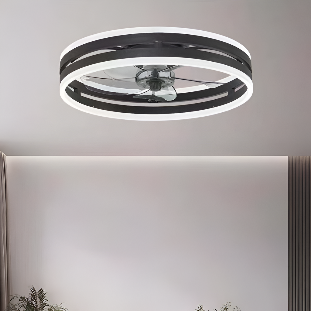 Ventilador de Techo Circular Minimalista - LED Integrado