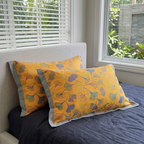 Fundas de Almohada con Hojas de Ginkgo – Fundas Bordadas de Algodón