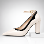 Zapatos De Tacón De Bloque Con Correa Al Tobillo Para Mujer - Ropa De Oficina