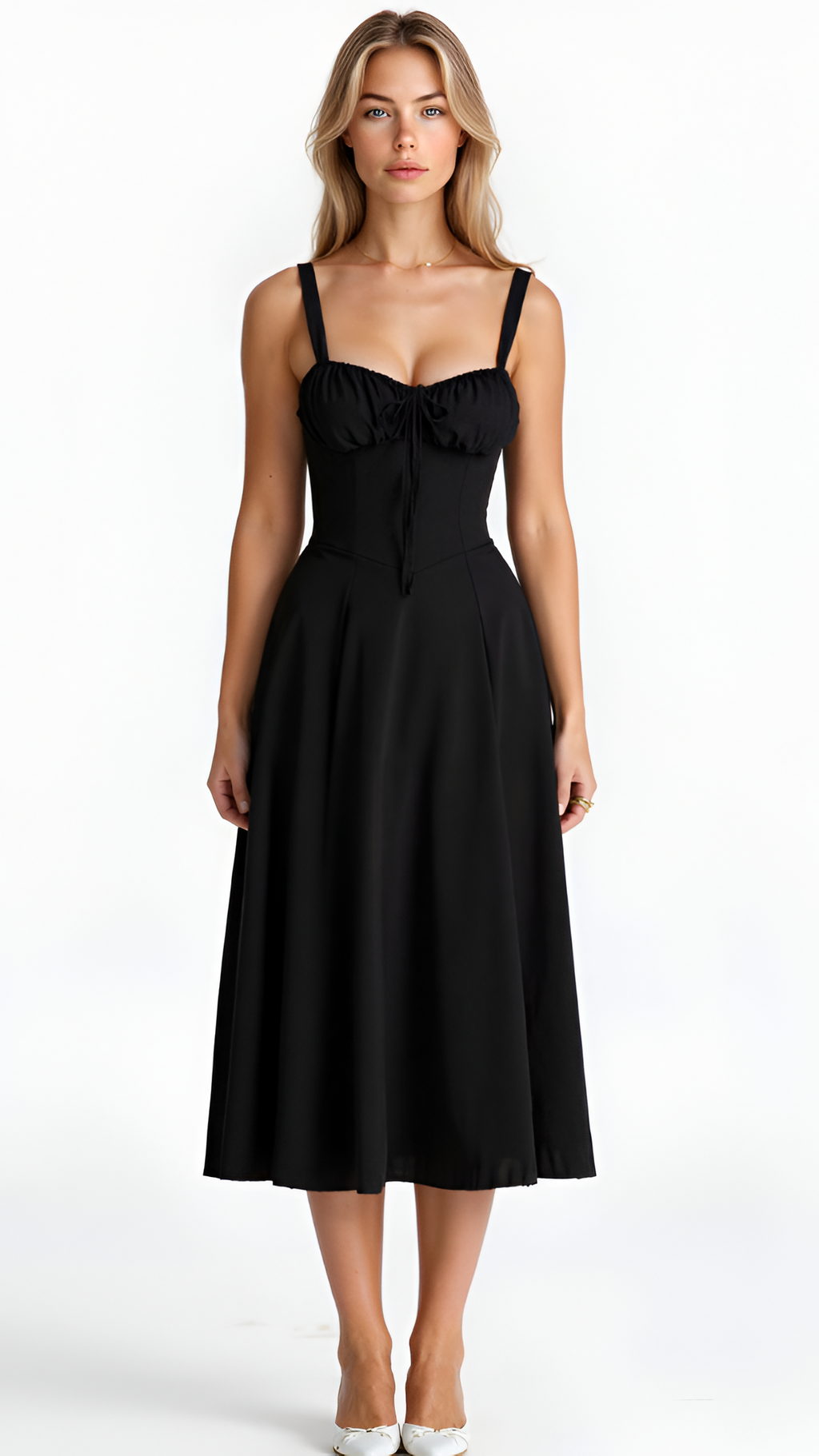 Vestido Midi Corte Línea A Para Mujer - Fiesta De Primavera En El Jardín