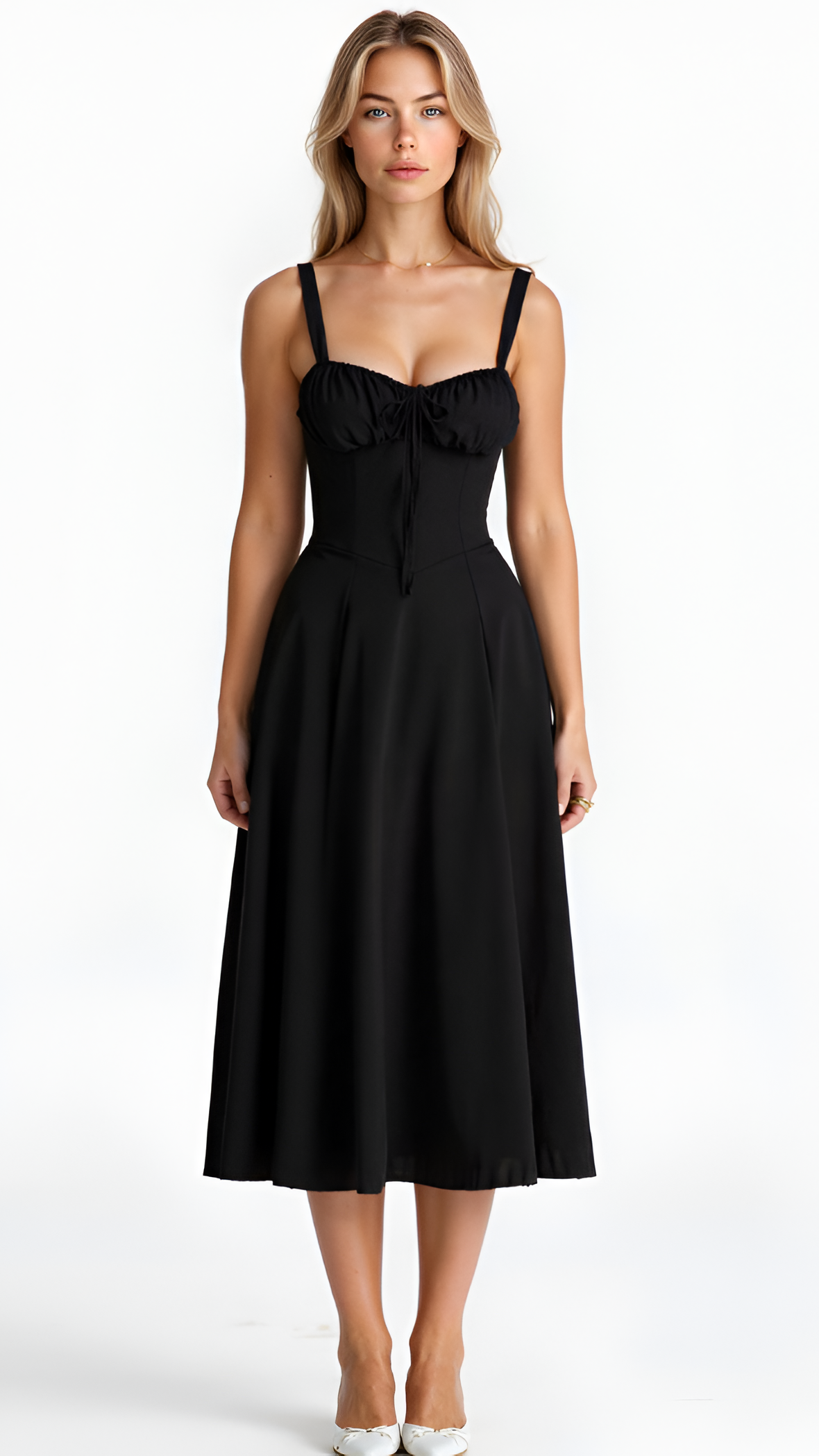 Vestido Midi Corte Línea A Para Mujer - Fiesta De Primavera En El Jardín