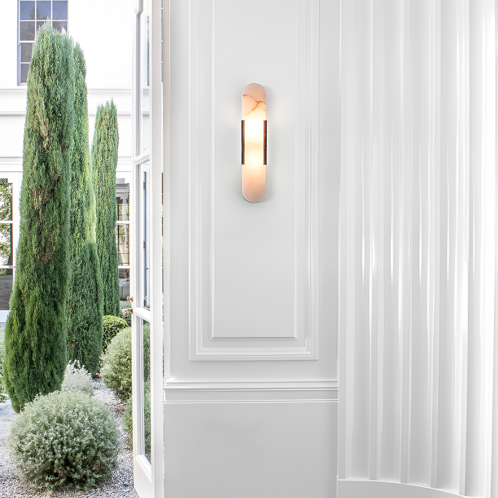 Aplique de Pared Alargado Minimalista - Alabastro