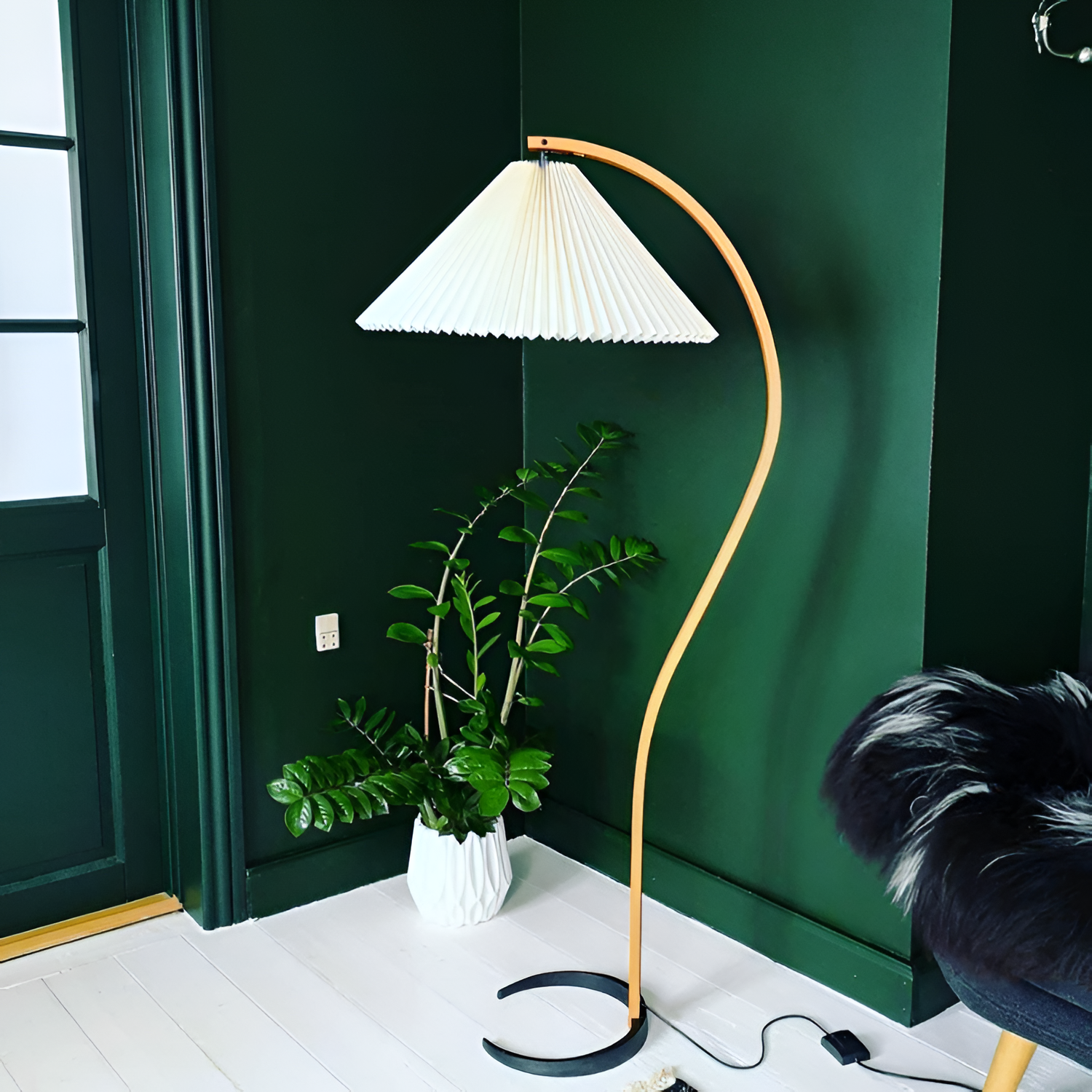 Lámpara de Pie de Arco Minimalista - Plisada