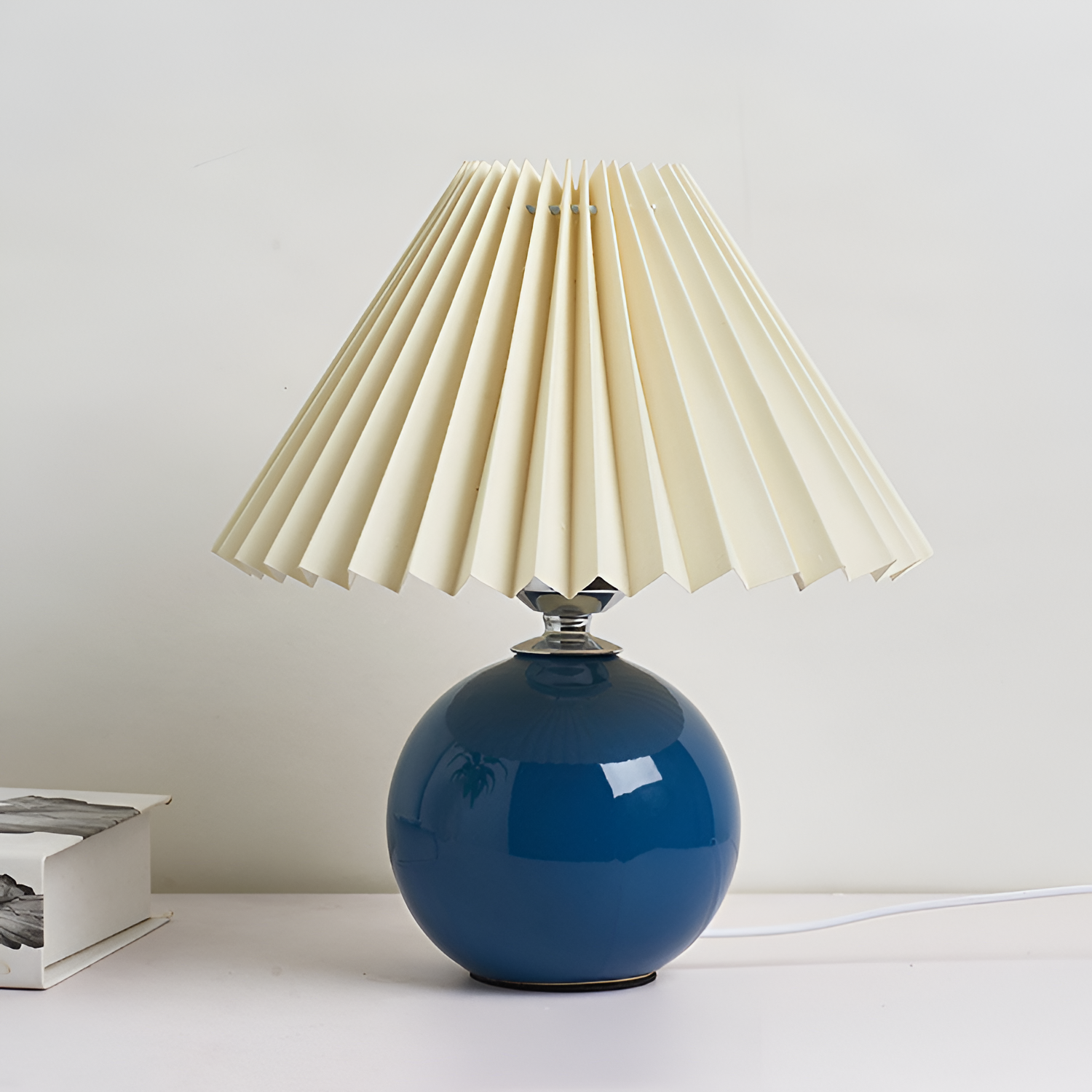 Lámpara Mesa Cerámica Minimalista - Plisada