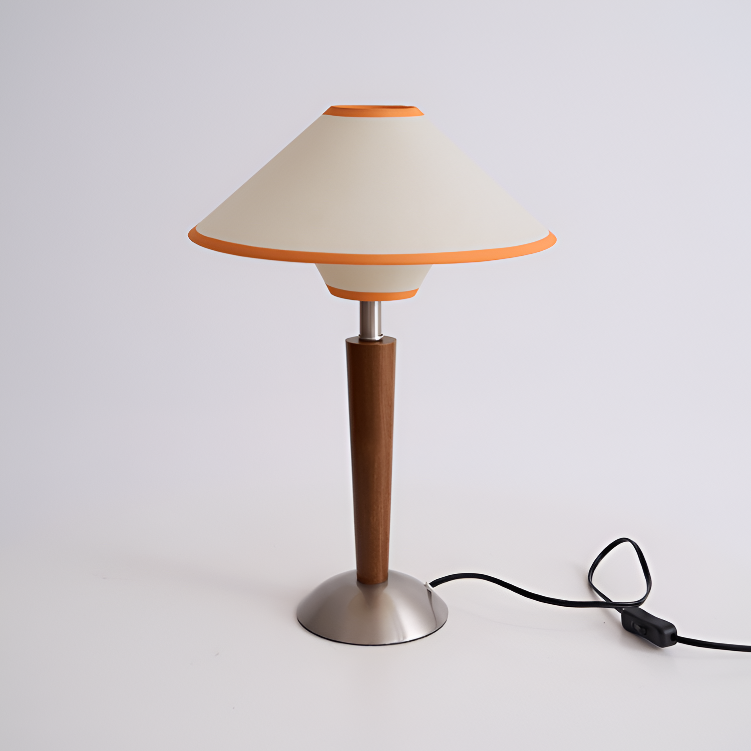 Lámpara de Mesa Cónica de Mediados de Siglo - Con Cable