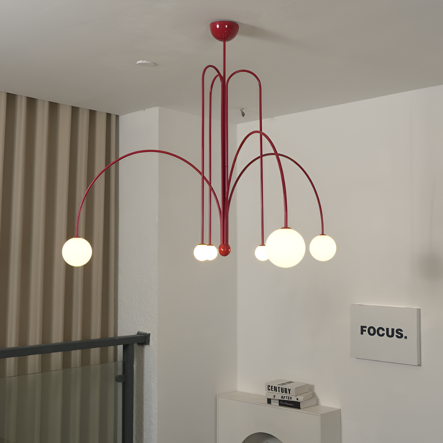 Curva Araña Suspensión Escultural - Minimalista