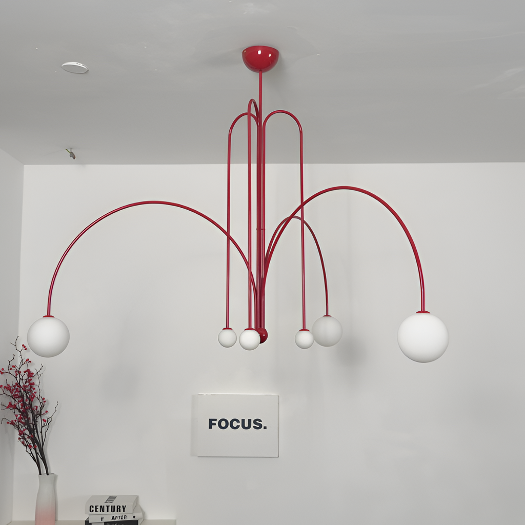 Curva Araña Suspensión Escultural - Minimalista