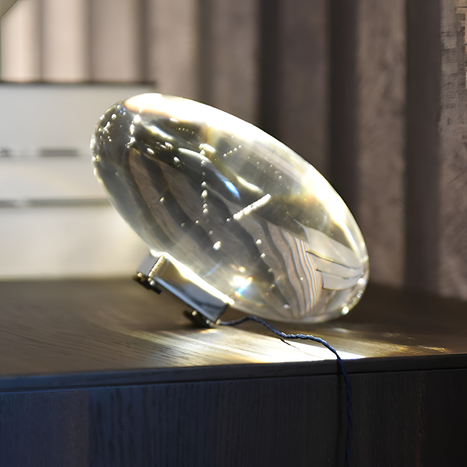 Lámpara Mesa Cristal Minimalista - Escultórica