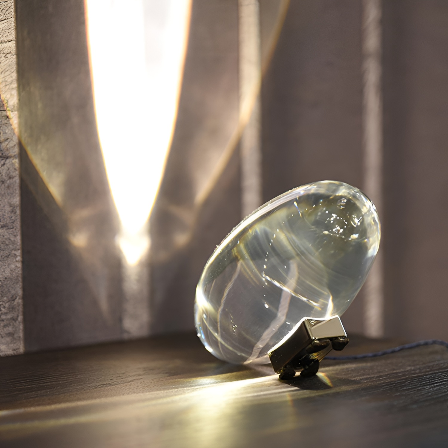 Lámpara Mesa Cristal Minimalista - Escultórica