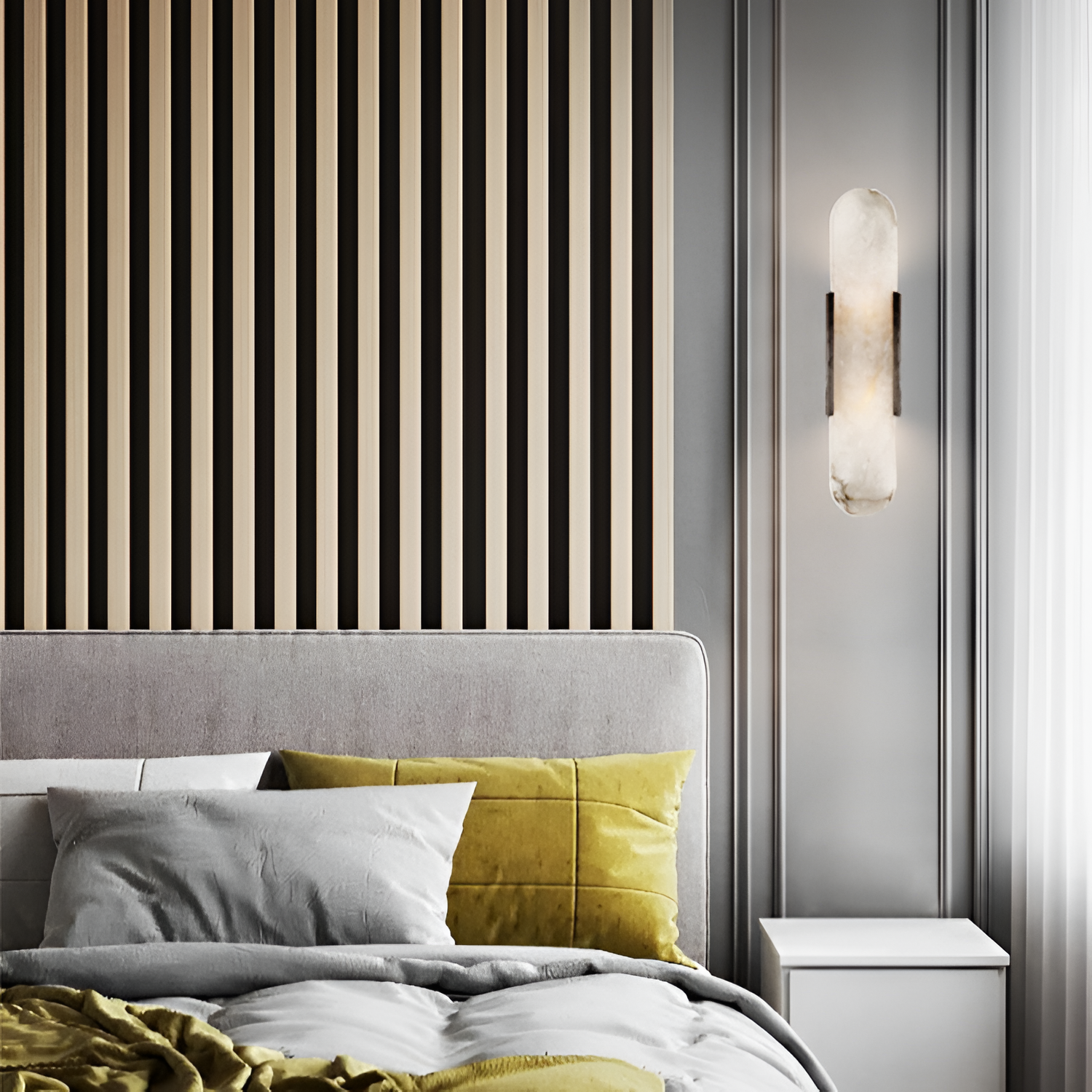 Aplique de Pared Alargado Minimalista - Alabastro
