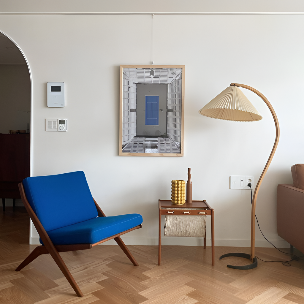 Lámpara de Pie de Arco Minimalista - Plisada