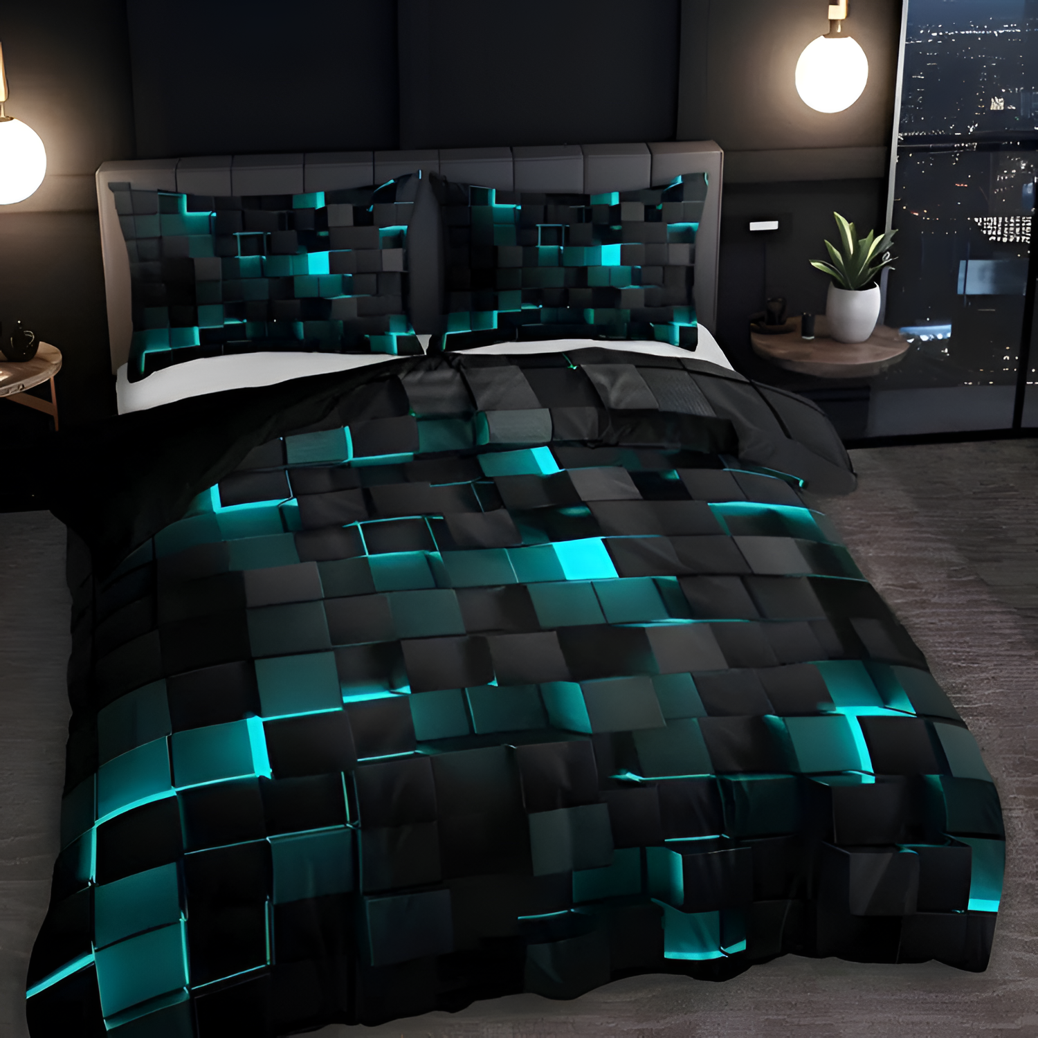 Juego de Cama Cubos 3D Geométricos - Funda Nórdica Moderna
