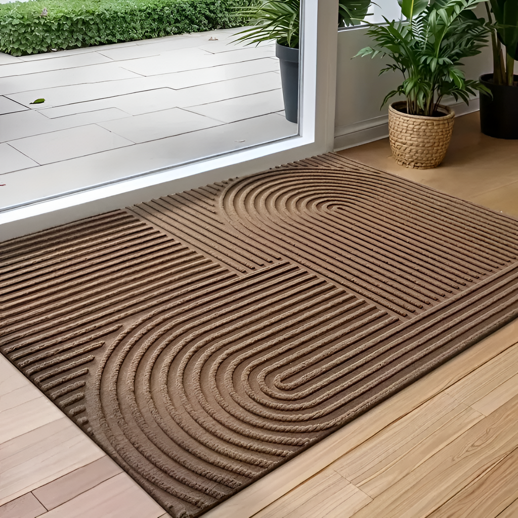 Alfombra de Entrada con Textura Geométrica - Diseño Moderno