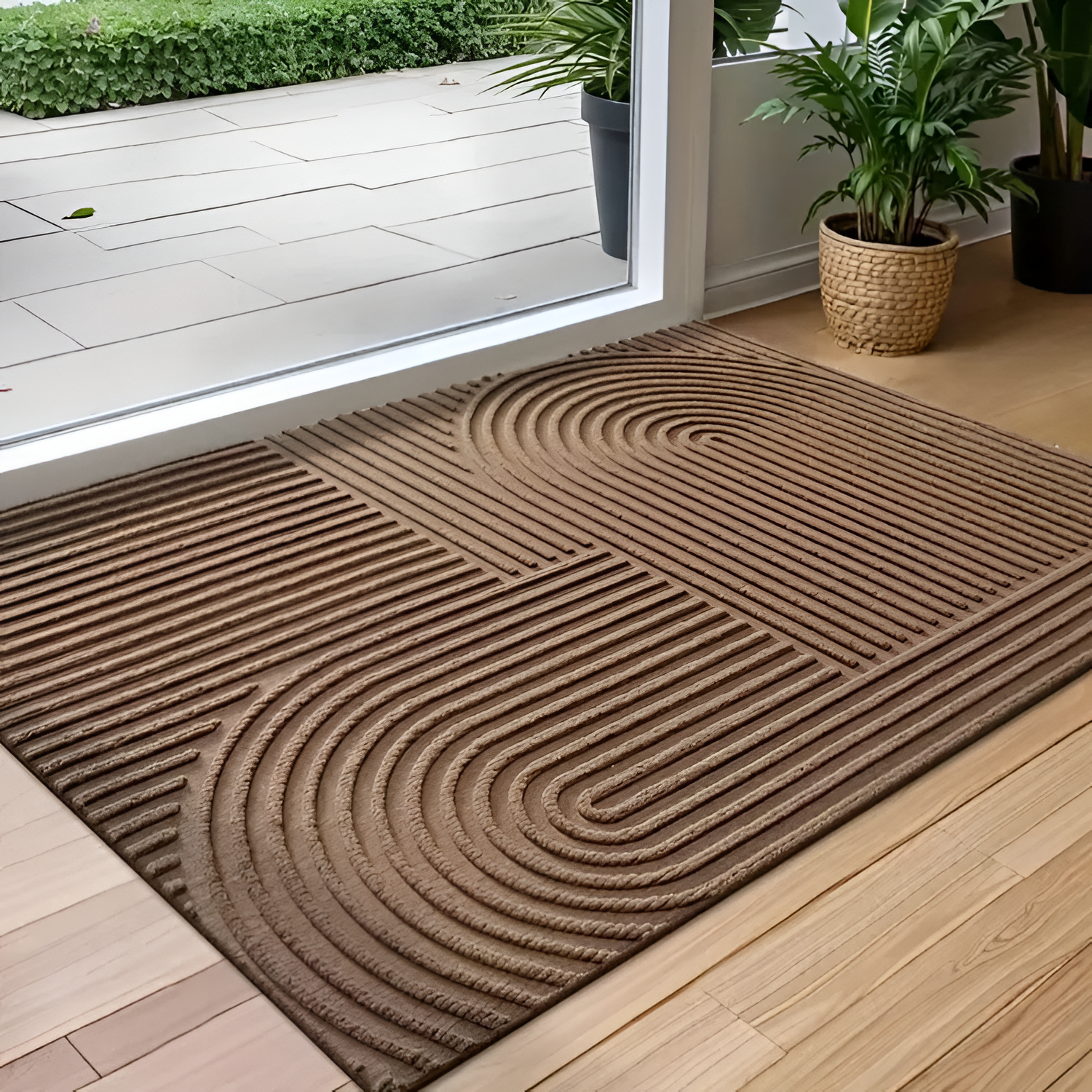 Alfombra de Entrada con Textura Geométrica - Diseño Moderno