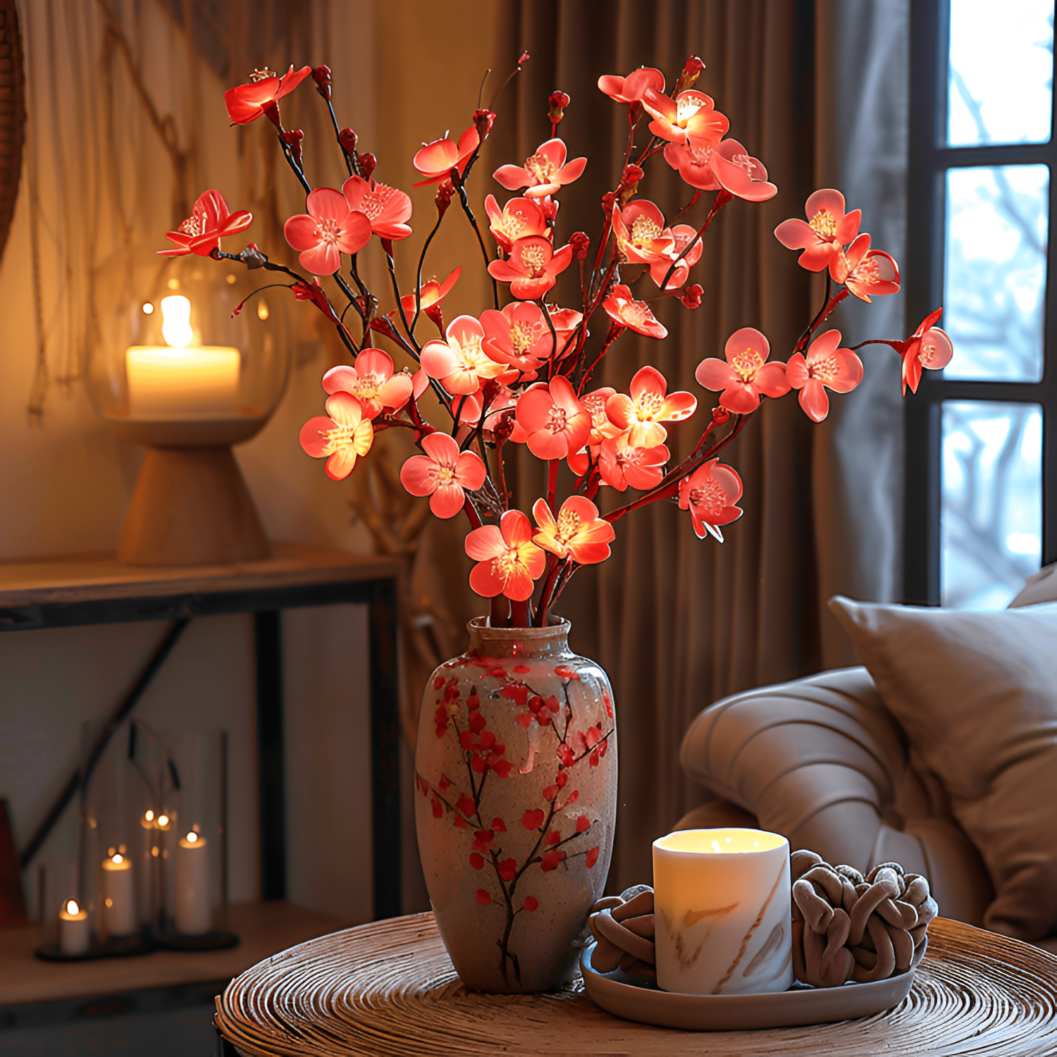 Árbol de Olivo con Luces Minimalista - A Batería