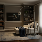 Lámpara de Pie de Arco Angulada Minimalista - Ajustable