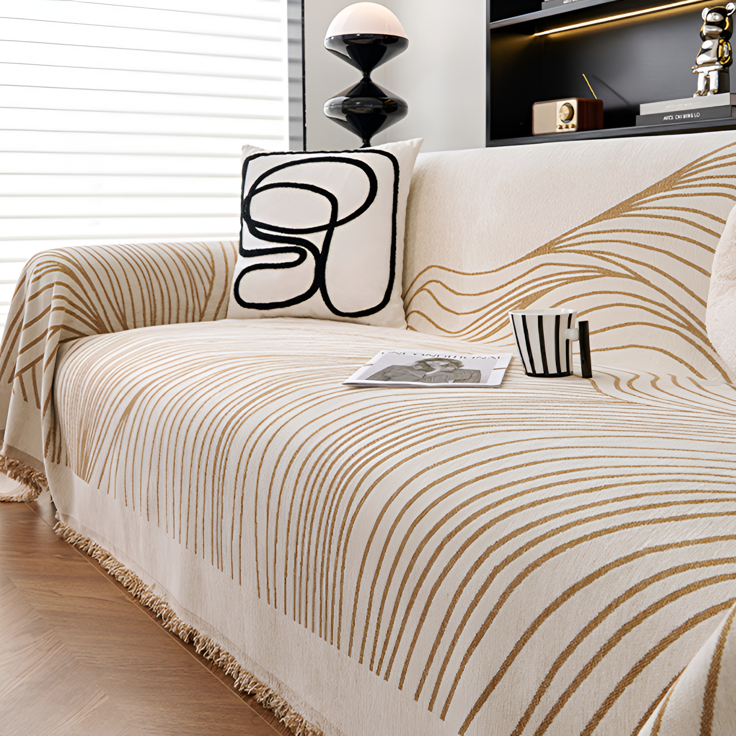 Manta Decorativa - Diseño Lineal Para Sofá