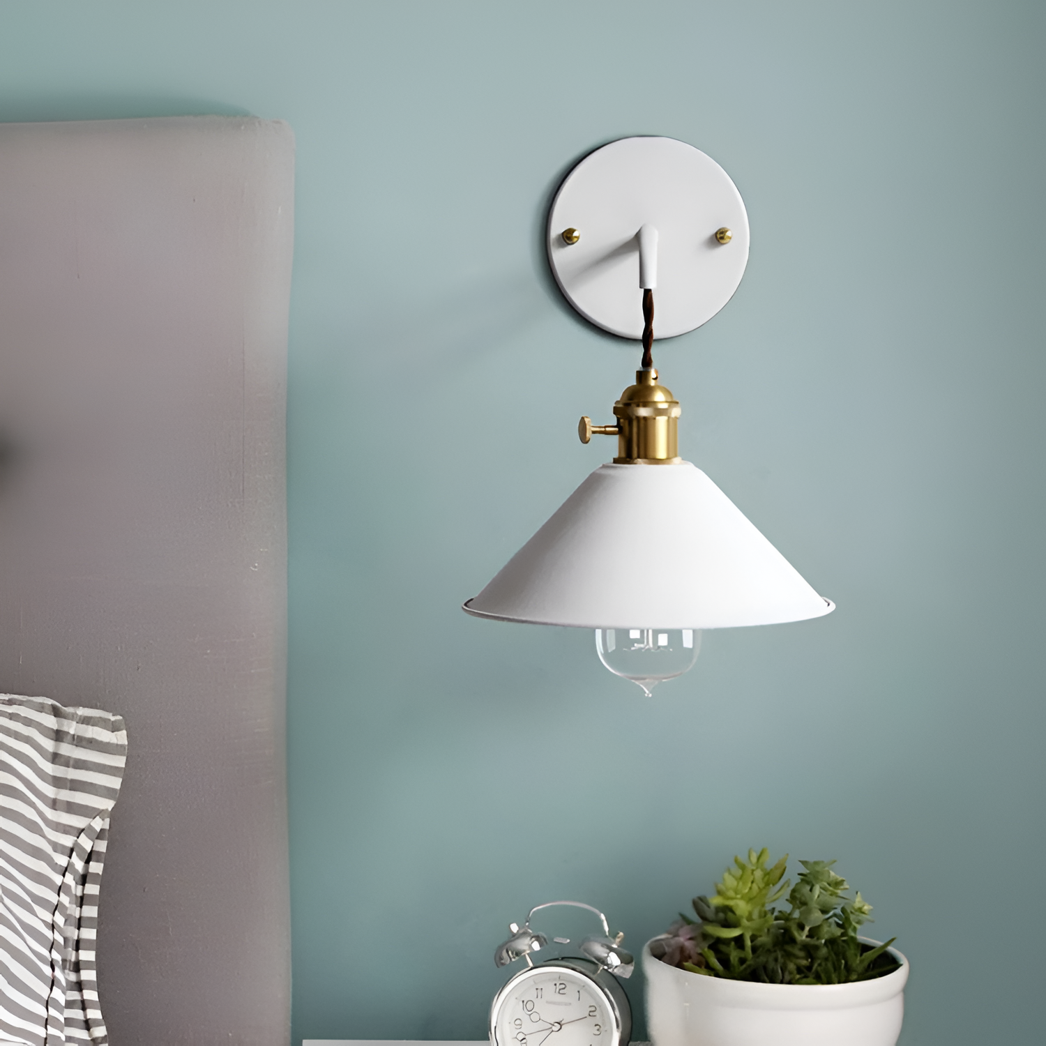 Aplique Pared Industrial Retro - Cable Trenzado