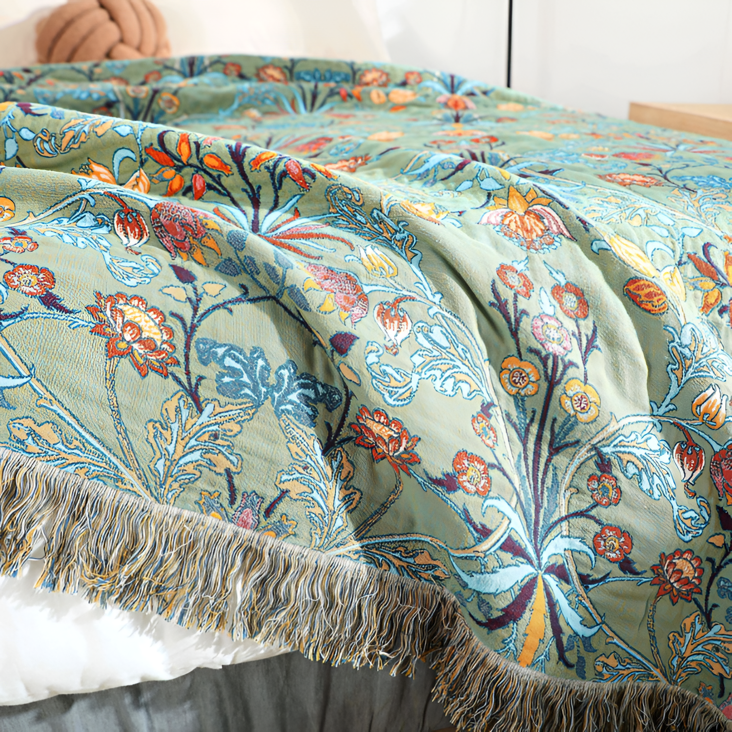 Cubrecama Floral - Manta Reversible de Estilo Tapiz